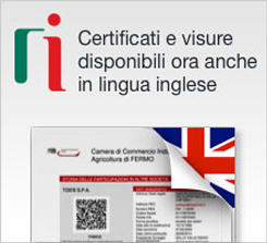 Certificati e visure anche in lingua inglese