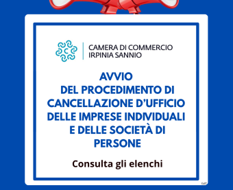 Avvio del procedimento di cancellazione di ufficio delle imprese individuali e delle società di persone