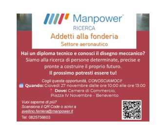 Recruiting Day Manpower – Addetto/a alla Fonderia del Settore Aeronautico